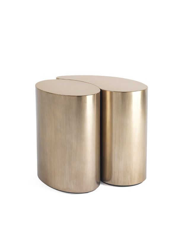 Table, Metal, Furniture, Cylinder, Material property, Brass, Coffee table, Beige, Copper, 
