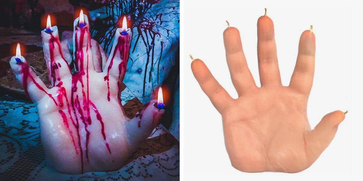  Eartim Halloween Scary Thing Hand Candle, Realistic