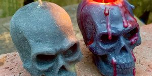bleeding skull candle
