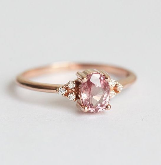Millennial pink engagement rings