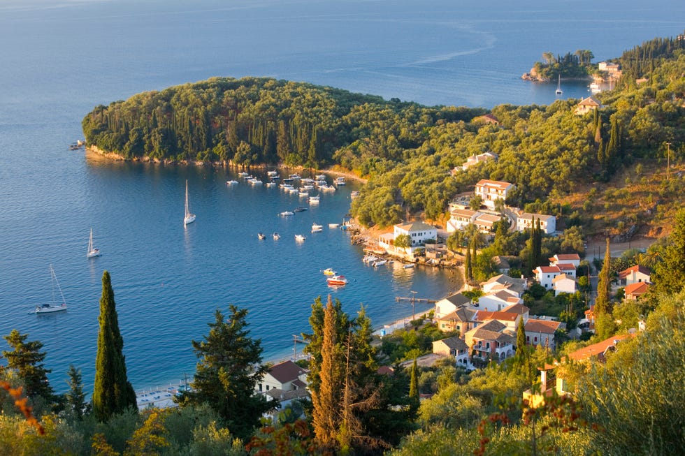 View from hillside, Kalami, Corfu, Greece europe bucket list