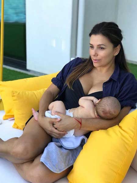 Eva Longoria se lleva a su hijo a trabajar