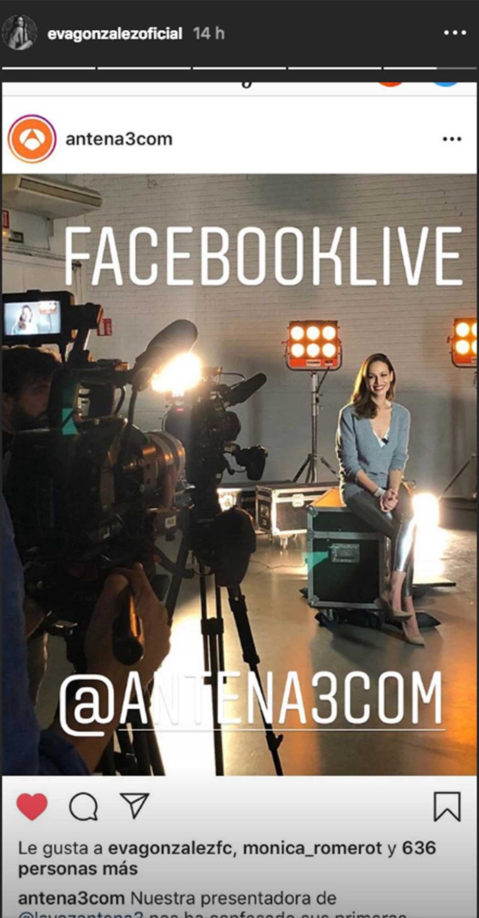 Eva González habla de 'La Voz' en el Facebook Live de Antena 3