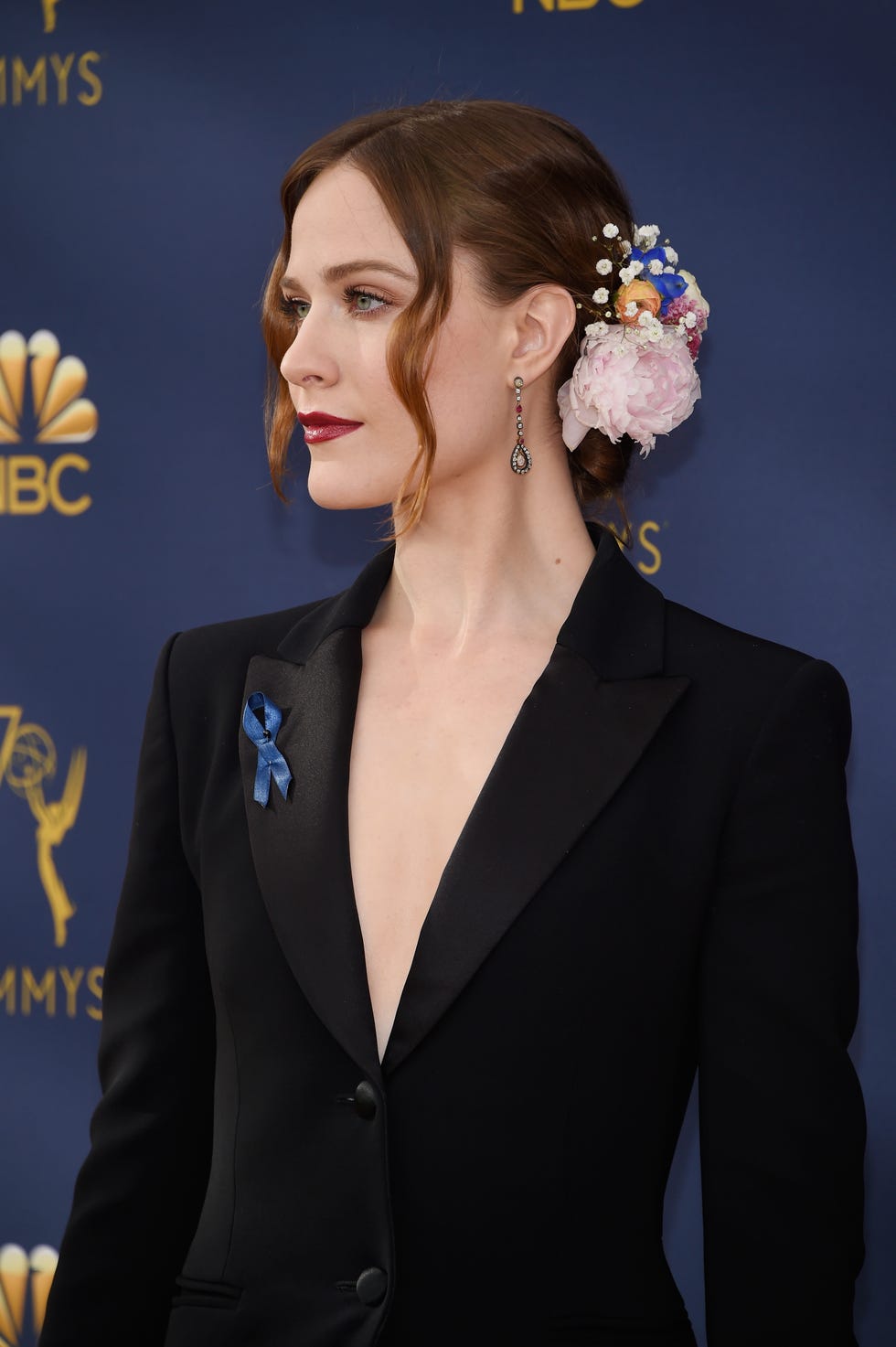 Evan Rachel Wood Updo - 70th Emmy Awards - Arrivals