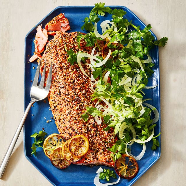 everything bagel crusted salmon