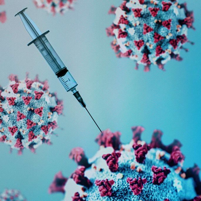 topshot a syringe is pictured on an illustration representation of covid 19, the disease caused by the novel coronavirus in paris on may 18, 2020 photo by joel saget afp photo by joel sagetafp via getty images