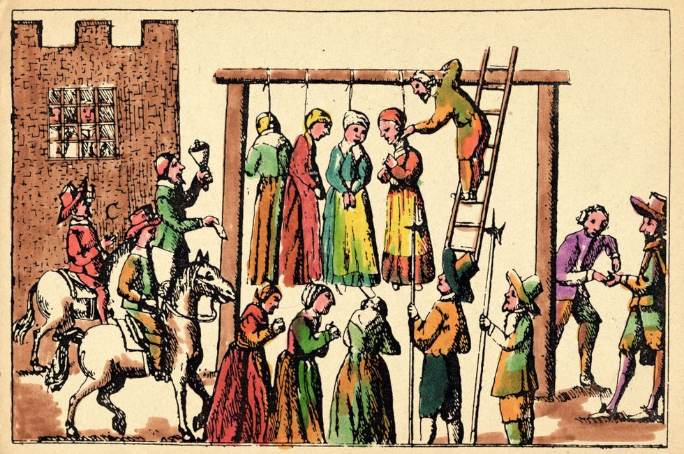 the hanging of four witches
