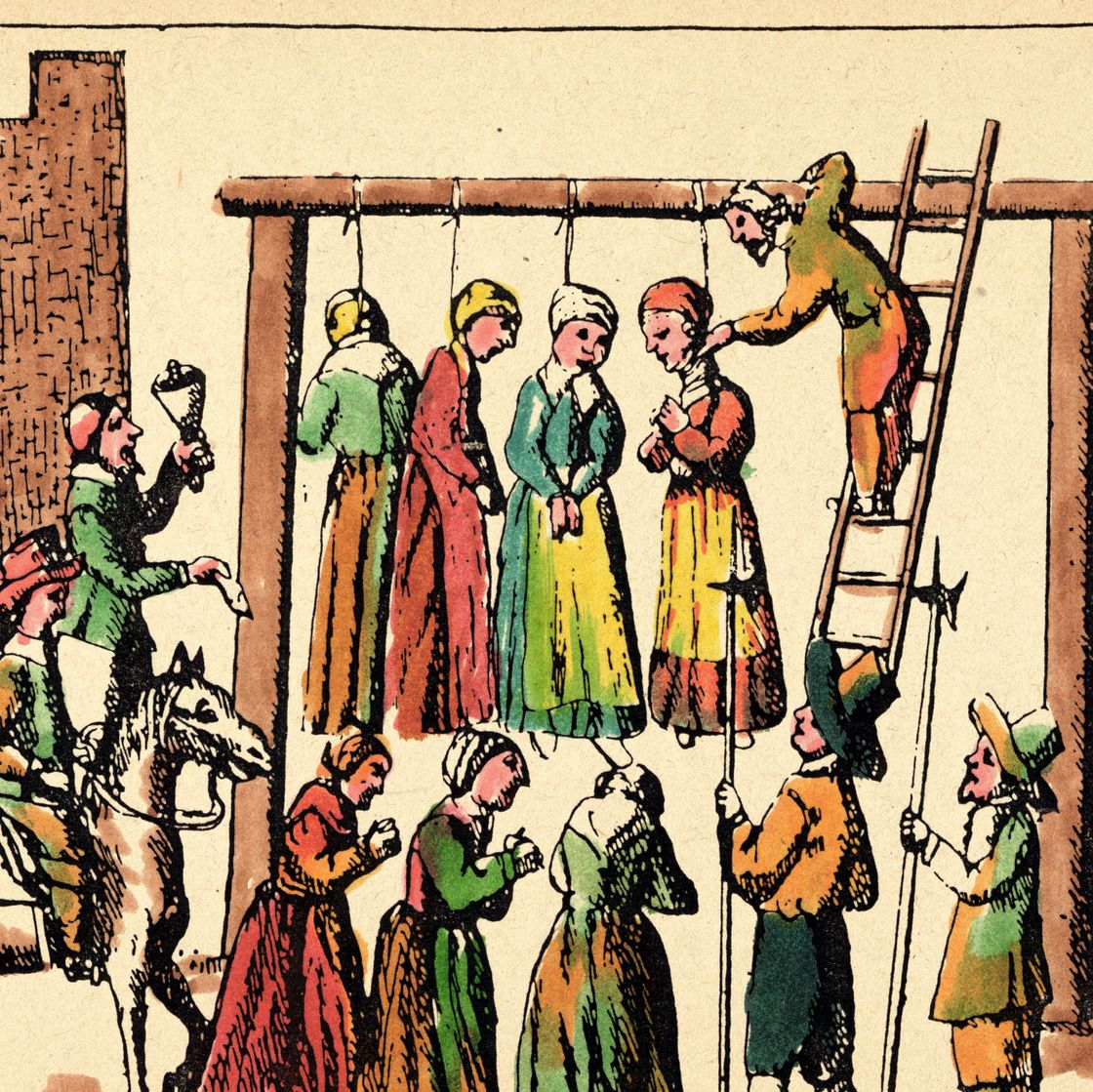 the hanging of four witches