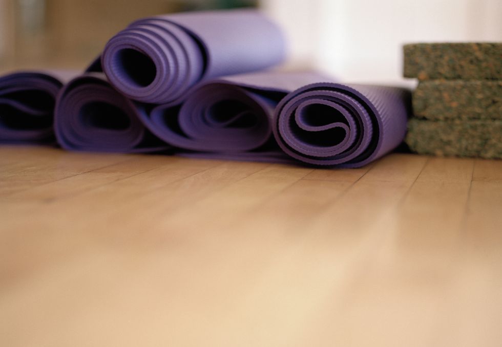 exercise mats rolled up