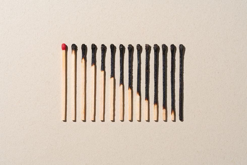 exhausted matches burning out, loss concept