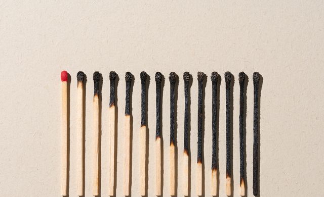 exhausted matches burning out, loss concept