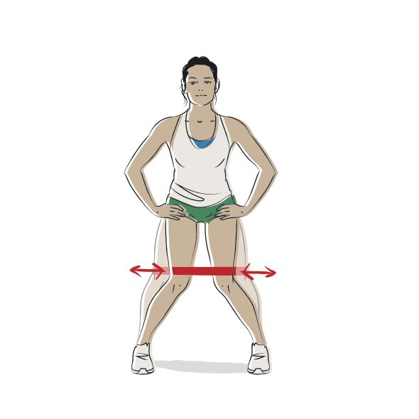resistance band exercises, knees in and out