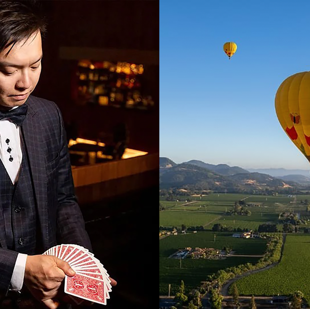 uncommon goods' magic 101 and virgin experience's hot air balloon rides are two good housekeeping picks for best father's day experience gifts for dads