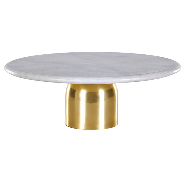 Soporte para tartas de mármol y pie dorado