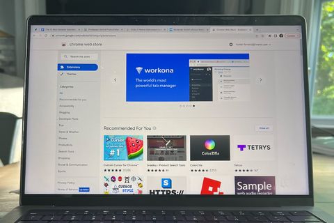 chrome web store showing extensions tab