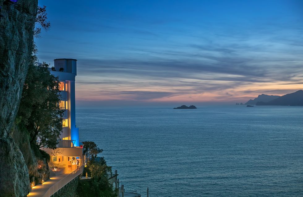 Exterior view of Casa Angelina, a modern hotel on the Amalfi Coast 