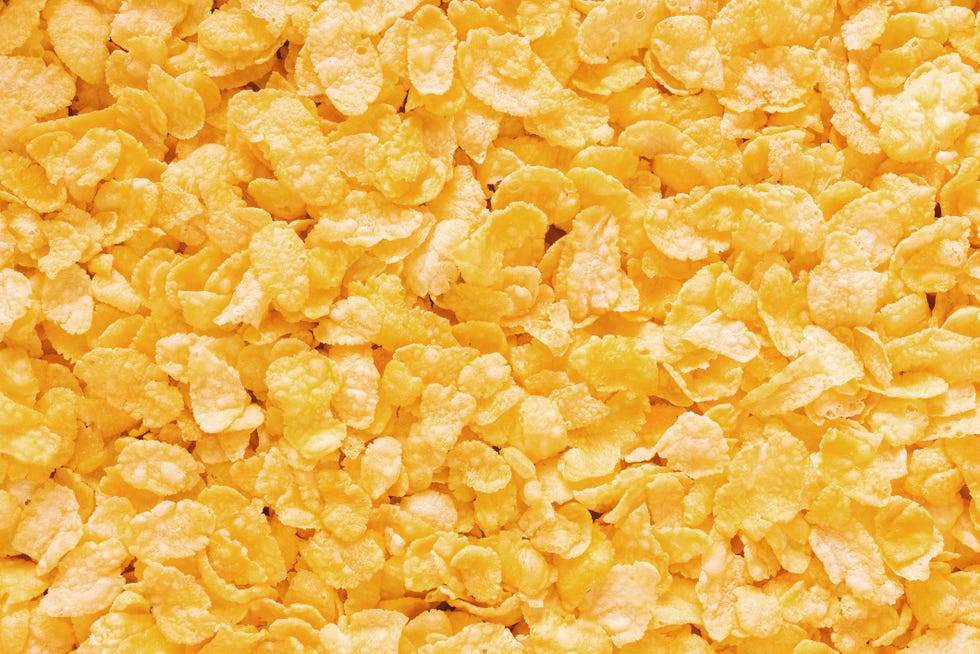 extreme close up view of a plate of ready to eat cereals