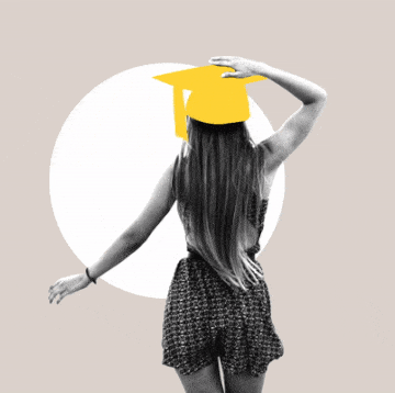 young woman wearing graduation hat