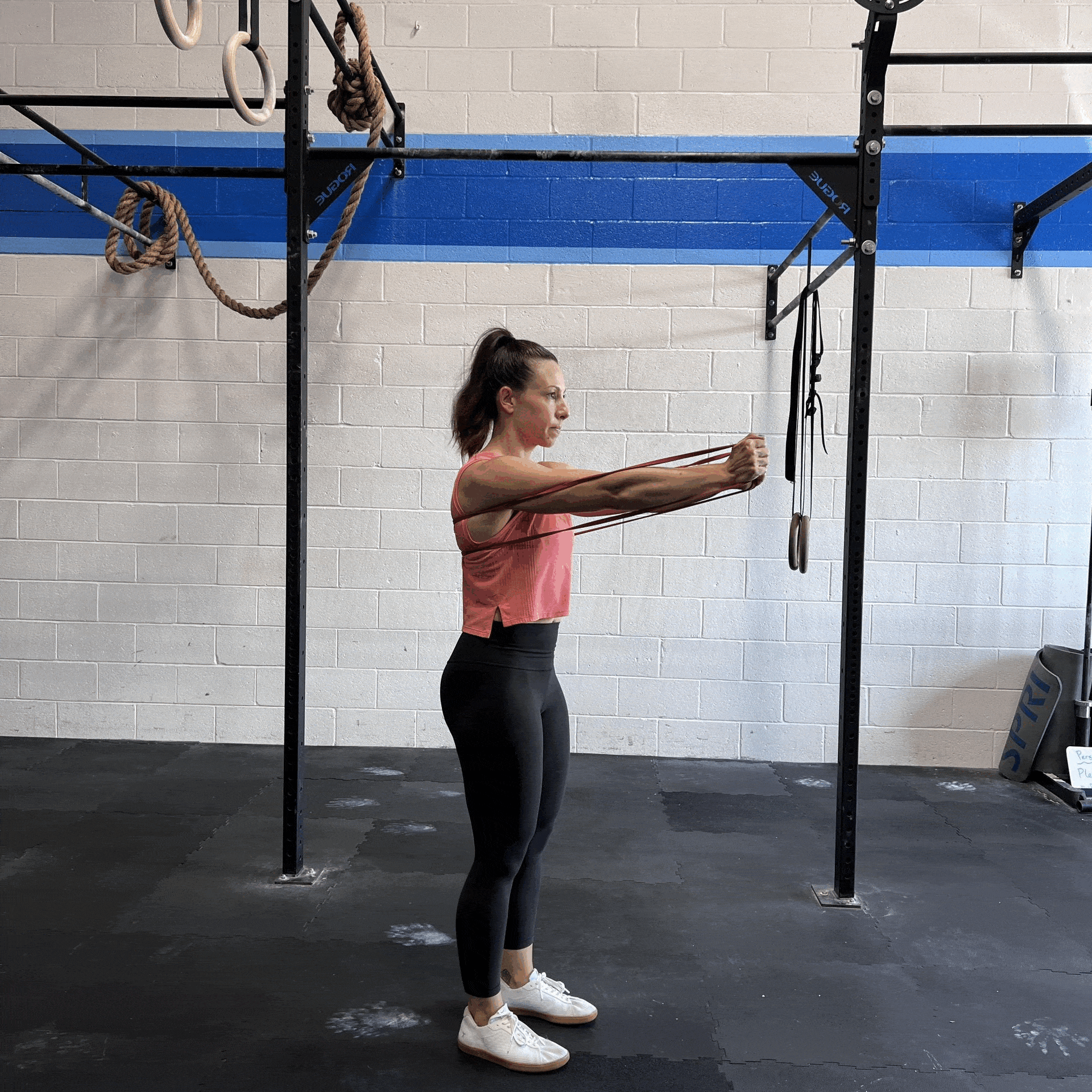 Resistance banded chest fly
