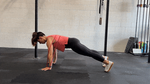 resistance band chest exercises banded push-up