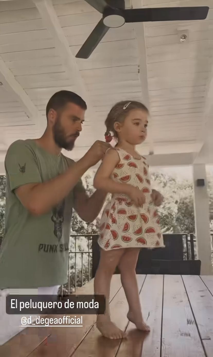 Edurne comparte el vídeo más adorable de su marido David de Gea haciendo trenzas a su hija
