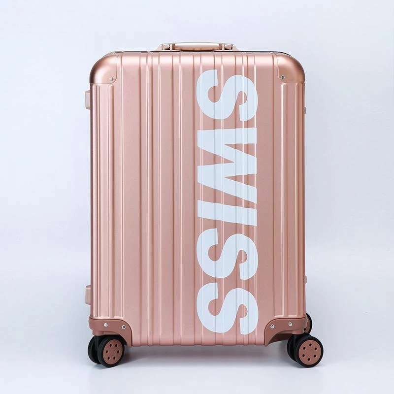 swiss ﻿aviator 20吋玫瑰金潮流行李箱