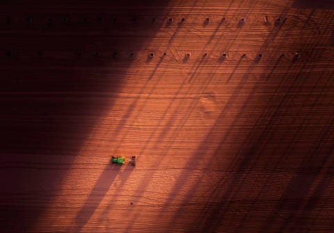 Een schoonmaakteam strijkt het zand van Huntington Beach in Californi glad voordat massas zonnebaders verschijnen Elk jaar bezoeken meer dan 11 miljoen mensen deze stad