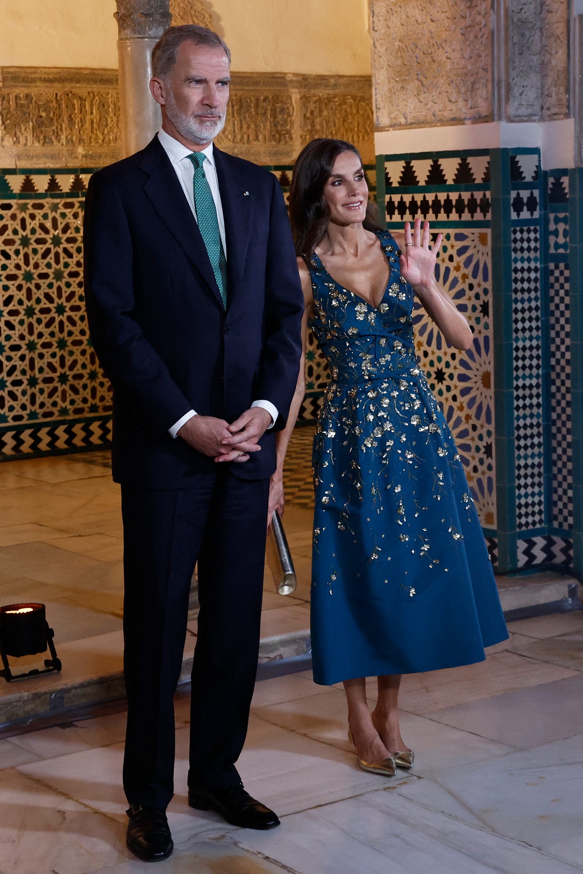 Queen Letizia Dazzles in Carolina Herrera