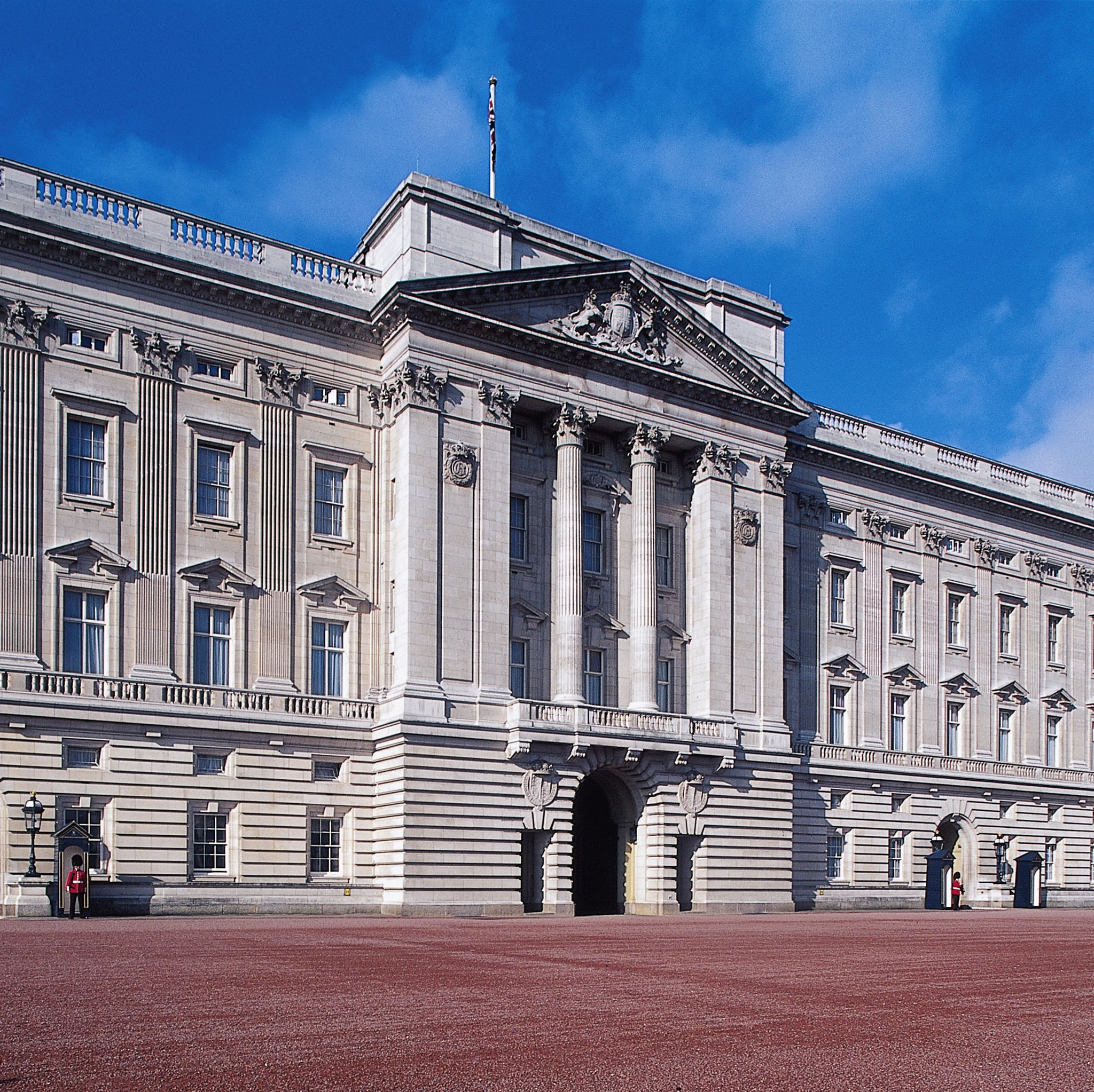 Facade of Buckingham Palace, London, England