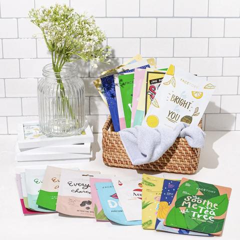 facetory best subscription boxes for teens, a basket full of face masks