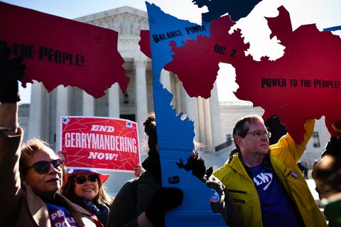a fair maps rally was held in front of the us supreme court on tuesday, march 26, 2019 in washington, dc the rally coincides with the us supreme court hearings in landmark redistricting cases out of north carolina and maryland the activists sent the