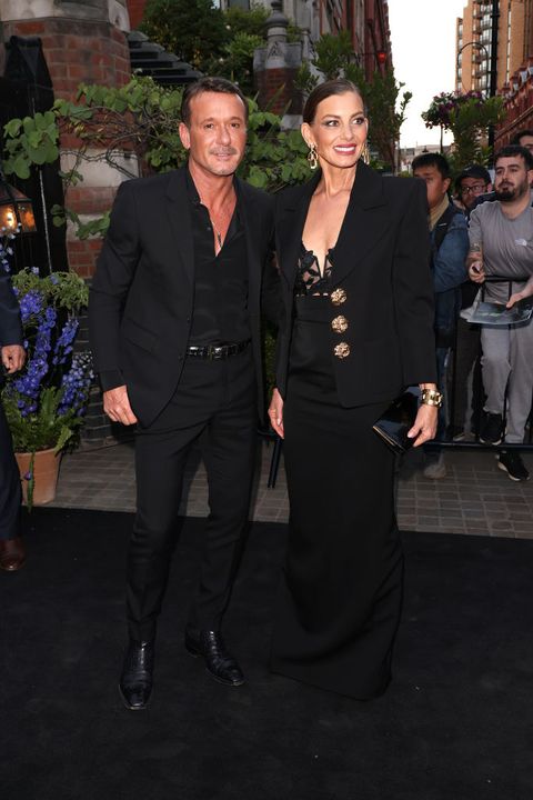 london, england   june 21  tim mcgraw and faith hill are seen attending a dinner hosted by finch  partners for the launch of paramount uk at chiltern firehouse on june 21, 2022 in london, england photo by ricky vigil mgc images