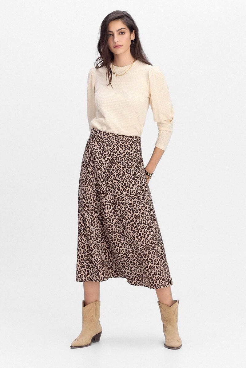 falda animal print en cortefiel rebajada