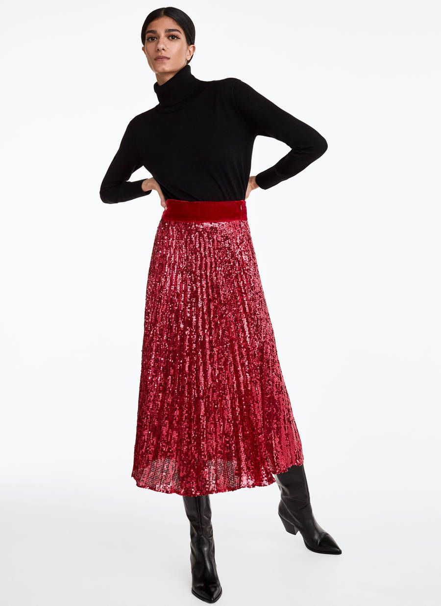 Minifalda de Lentejuelas Roja para mujer