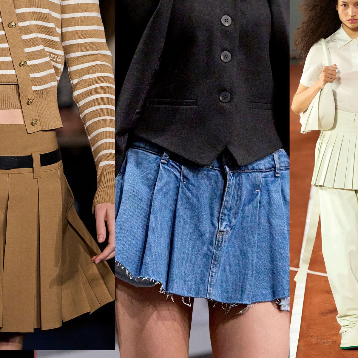 a collage of a person wearing a skirt and a skirt
