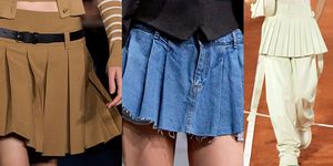 a collage of a person wearing a skirt and a skirt