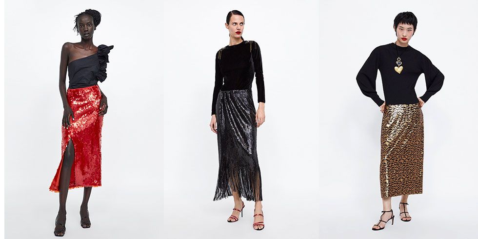 Zara tiene claro lo que llevarás en tu próxima fiesta: falda midi de lentejuelas