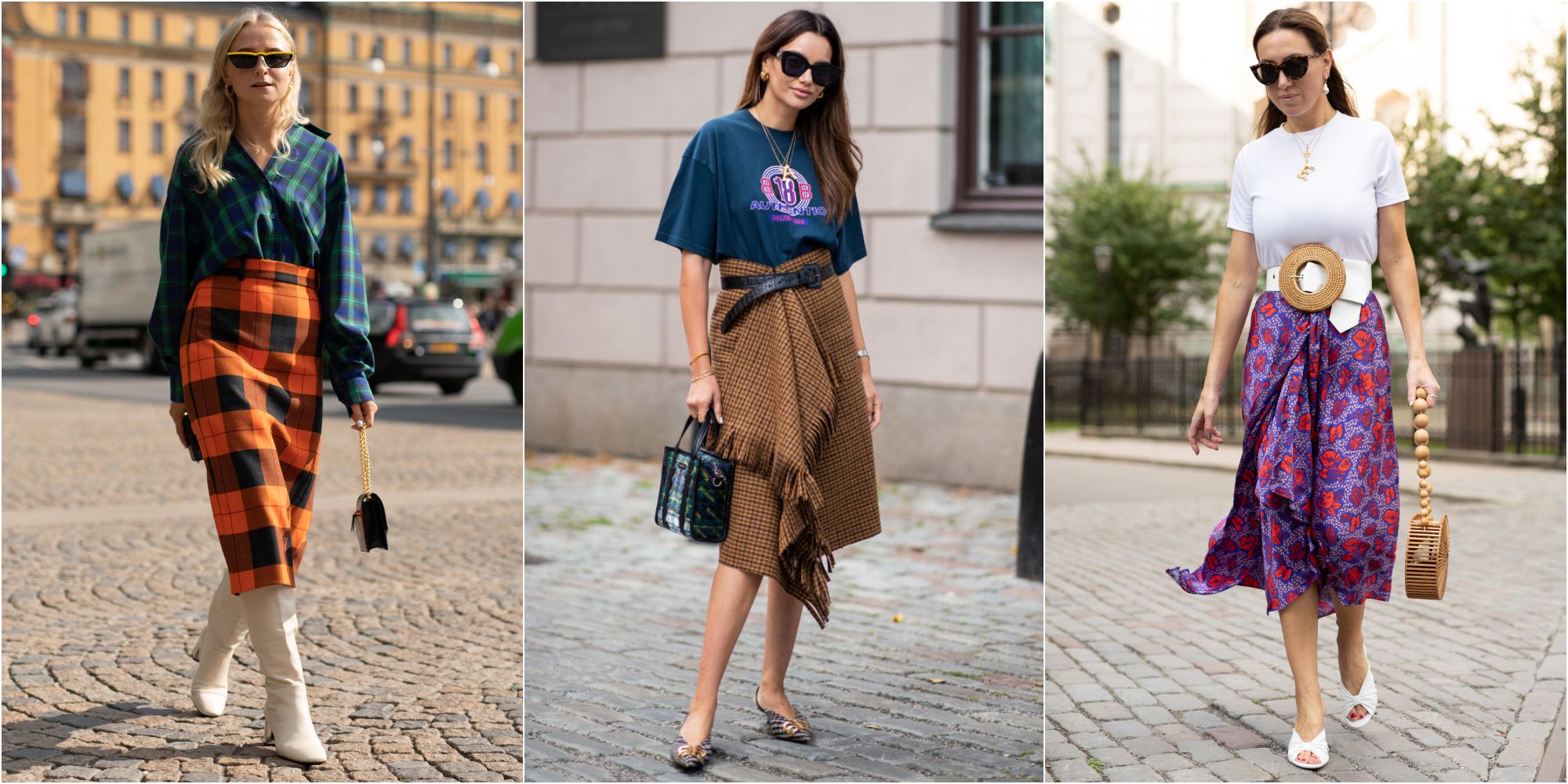 Outfits con falda midi que puedes llevar a la oficina