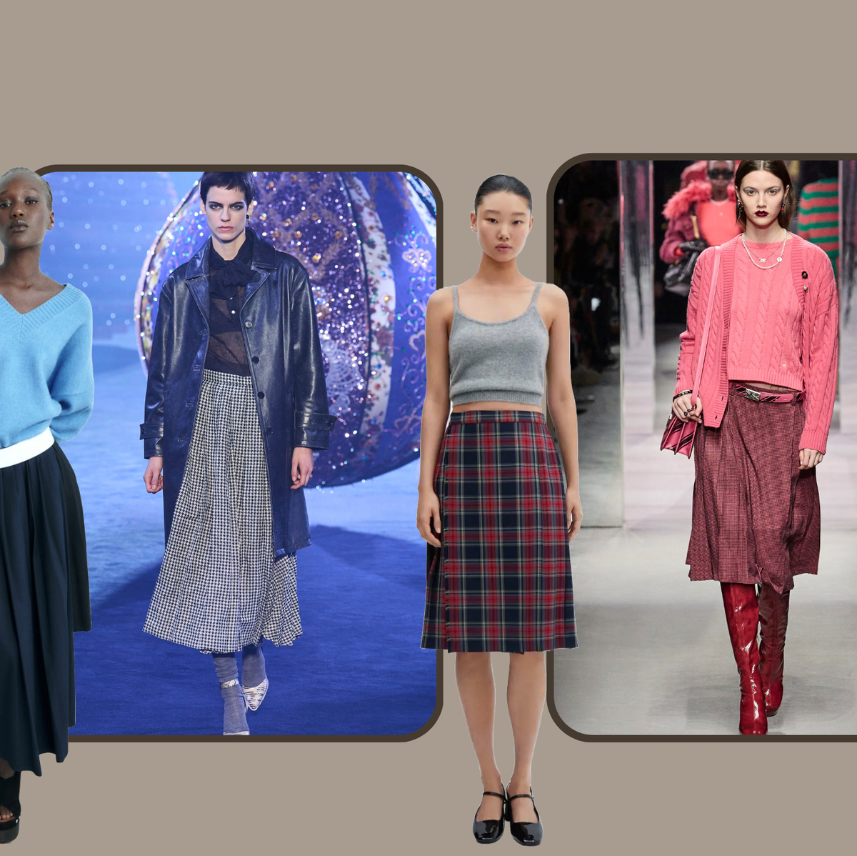De las pasarelas a Zara y Mango: la falda midi de tablas regresa este  otoño-invierno