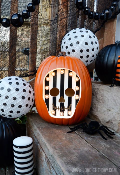 skeleton marquee pumpkin