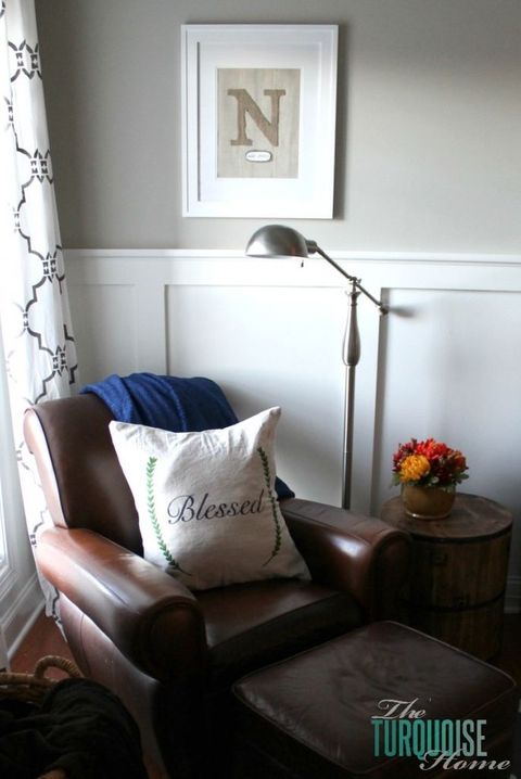 stenciled pillow