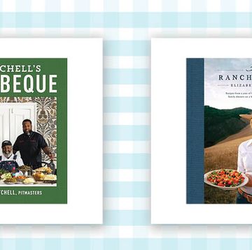 two cookbooks on a country living background