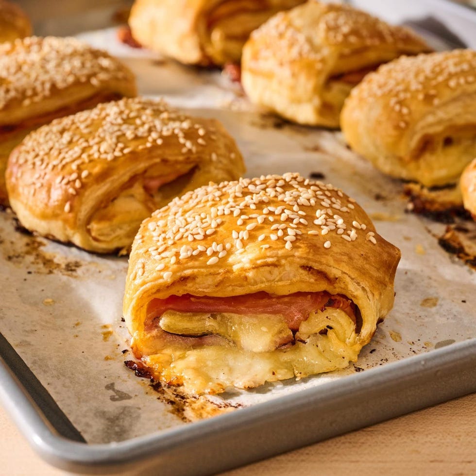 fall breakfast ham and cheese croissants