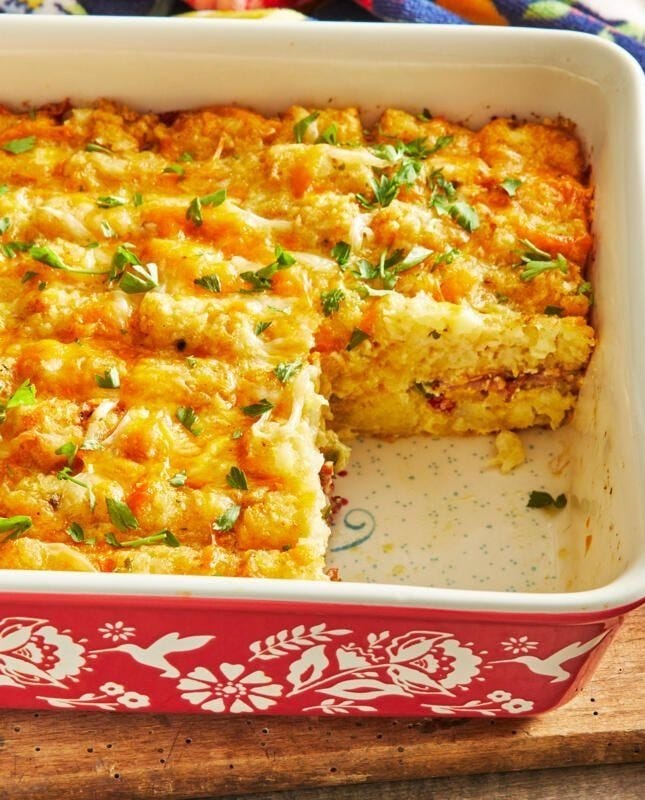 fall breakfast ideas tater tot breakfast casserole