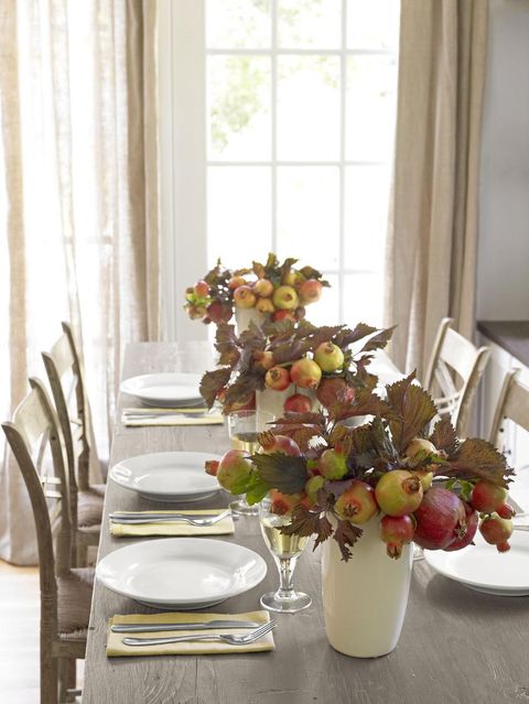 fall centerpieces with pomegranates