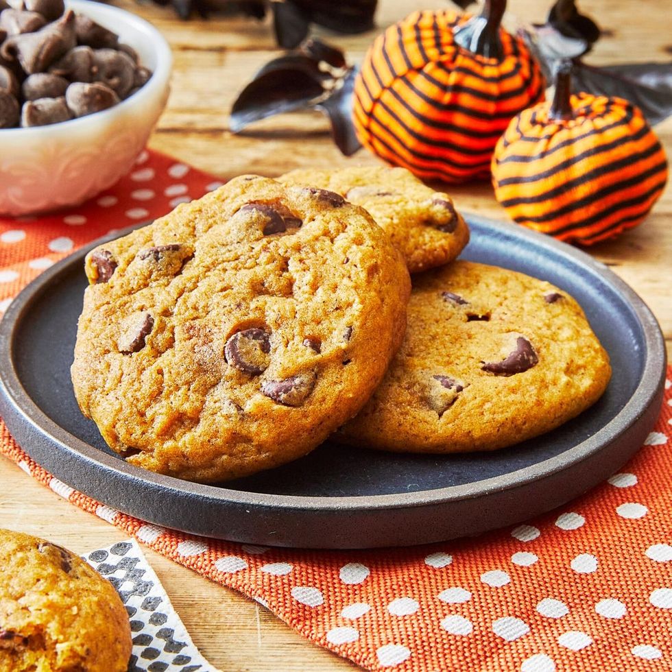 fall cookies pumpkin chocolate chip cookies