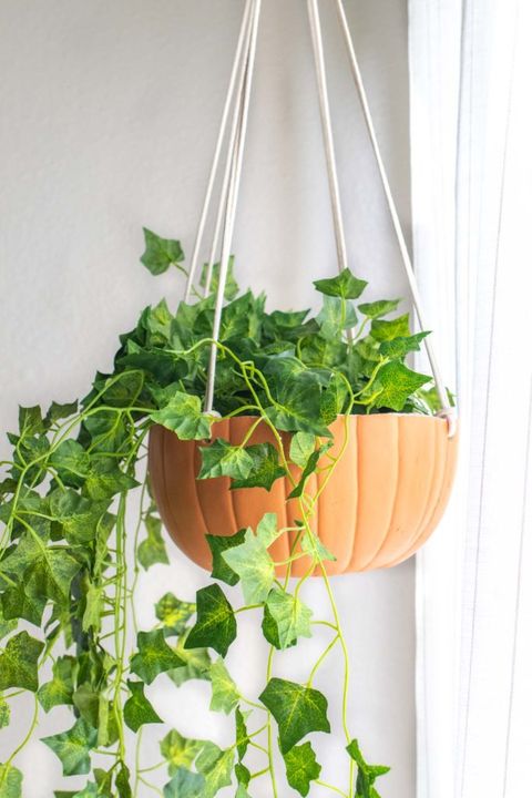 fall crafts for adults hanging pumpkin planter