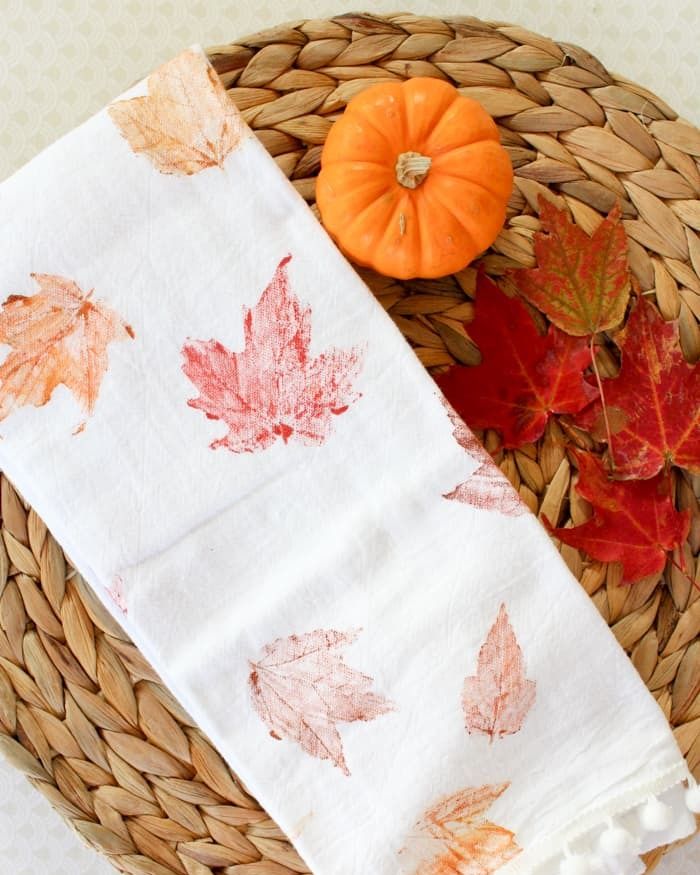 fall crafts for adults tea towels