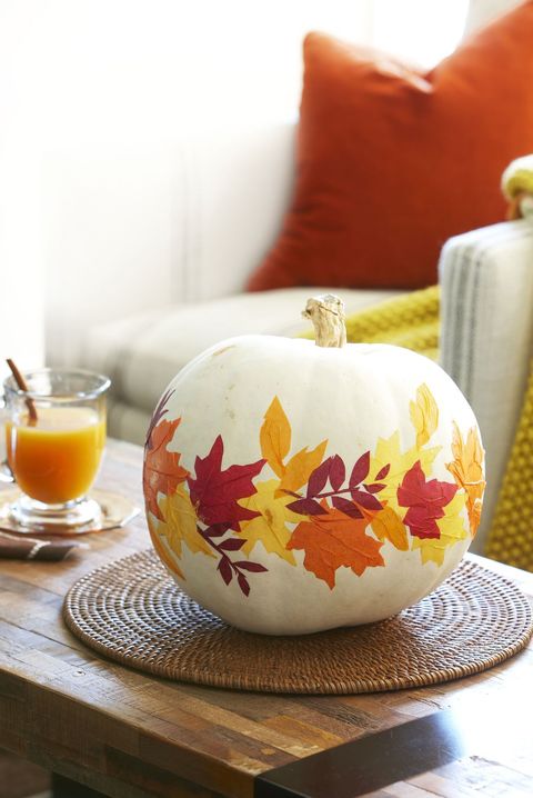 fall crafts for adults leafy pumpkins