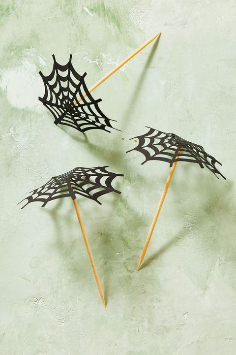 fall crafts for adults spider web drink umbrellas